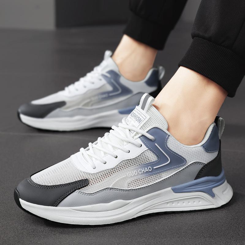 

Літнє нове чоловіче спортивне взуття, що збільшує зріст, амортизує, нековзне, бігове, дихаюче, сітчасте взуття, легке, кросівки Forrest Gump 44