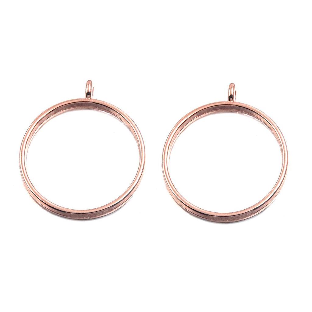 Rose Gold Geometric Heart & Moon Epoxy Keychain Pendants - 17 Designs