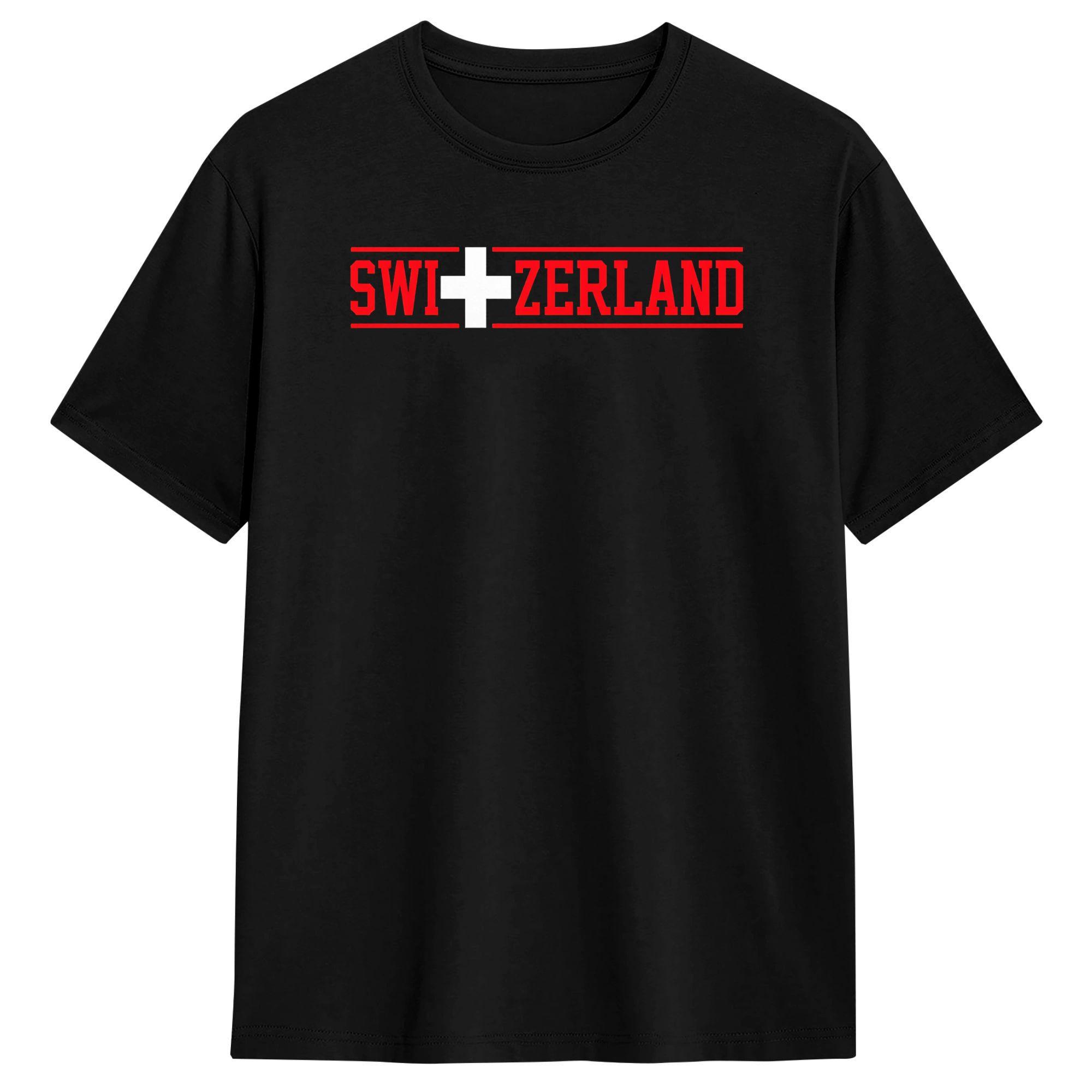

Swiss Switzerland Flag T-Shirt Men Unique 100% Cotton Tee Shirt Round Neck Short Sleeve T Shirts Gift Idea Clothes 5XL різнокольоровий
