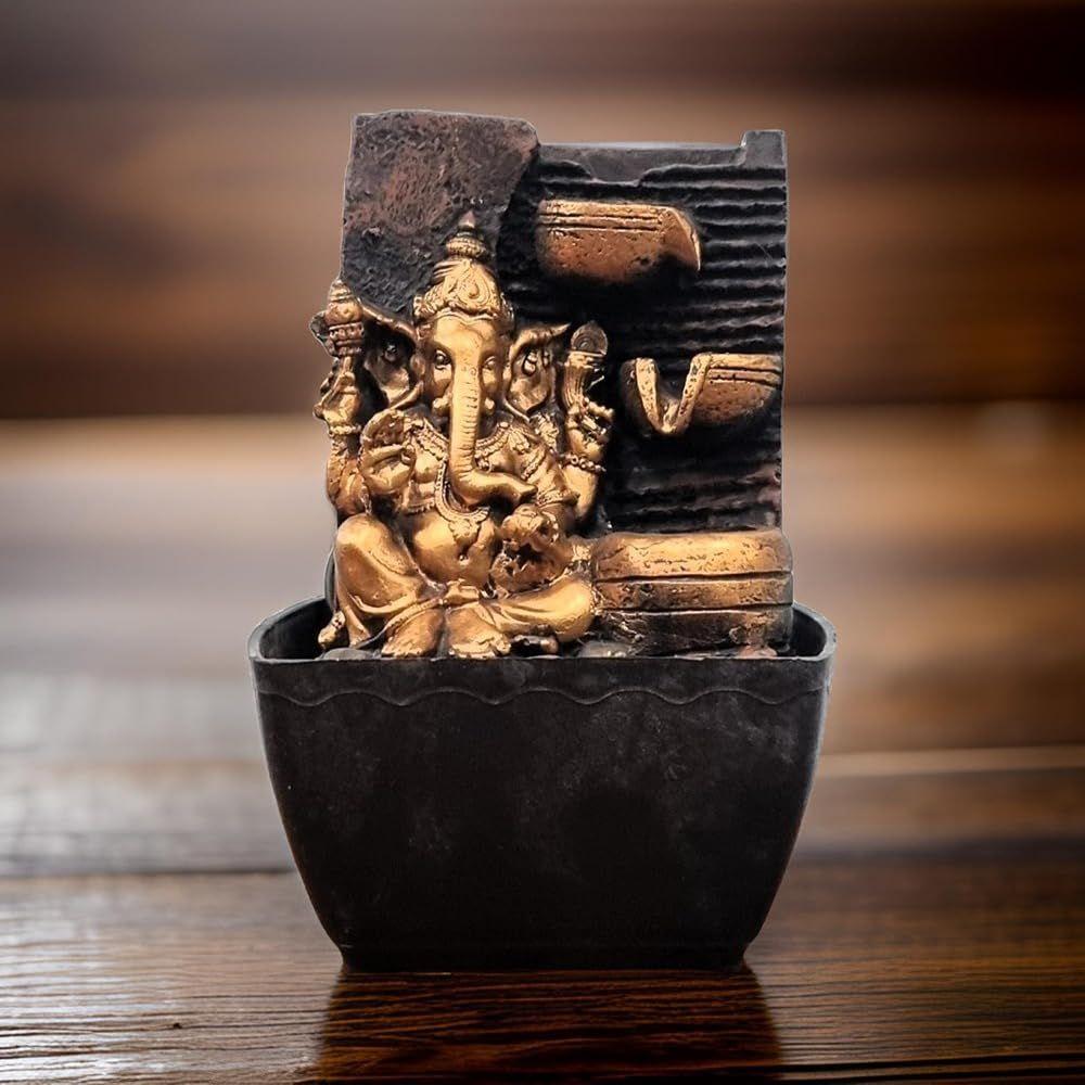 Mini Ganesha Table top Water Fountain for Home and Office | |Living Room Decor| Gift Items | Home & Office Decor Item (Mini Ganesh Copper)