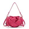 Black Woven Drawstring Bucket Bag Women 2026 Minimalist Crossbody Shoulder Casual Office Commute Small Purse