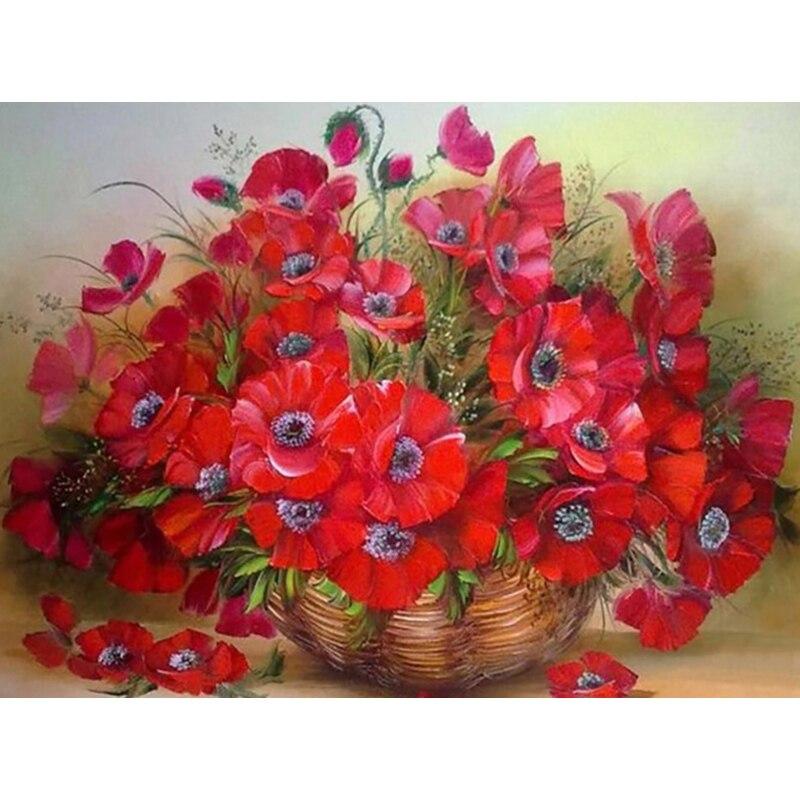 New 5D DIY Diamond Painting Flower Diamond Embroidery Scenery  Rhinestones Crafts Full Round Drill Home Decor Art Gift