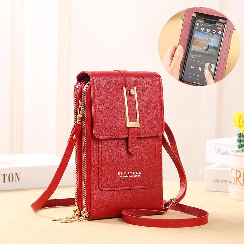 Soft Leather Women's Shoulder Bag Touch Screen Mobile Bags Small Wallets Fashion Handbags Women Crossbody Bag Coin Purse
