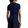 Polo Ralph Lauren Logo Embroidered Round Neck Slim Fit Short Sleeve Knit Top Women Tops Blue WMPOSWENC021234-400