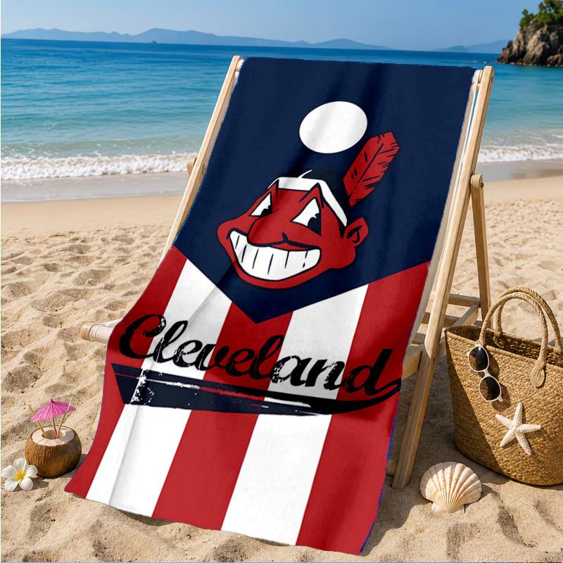Cleveland Chief Symbol Beach Towel, Microfiber Beach Towel, Perfect For Pool, Beach, Travel, Home Decor Beach Party Fan Gifts