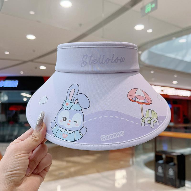 Children's Hat Girl Cartoon Big Hat Brim Sun Protection Hat Little Girl Outdoor Summer Sky Top Sun Hat