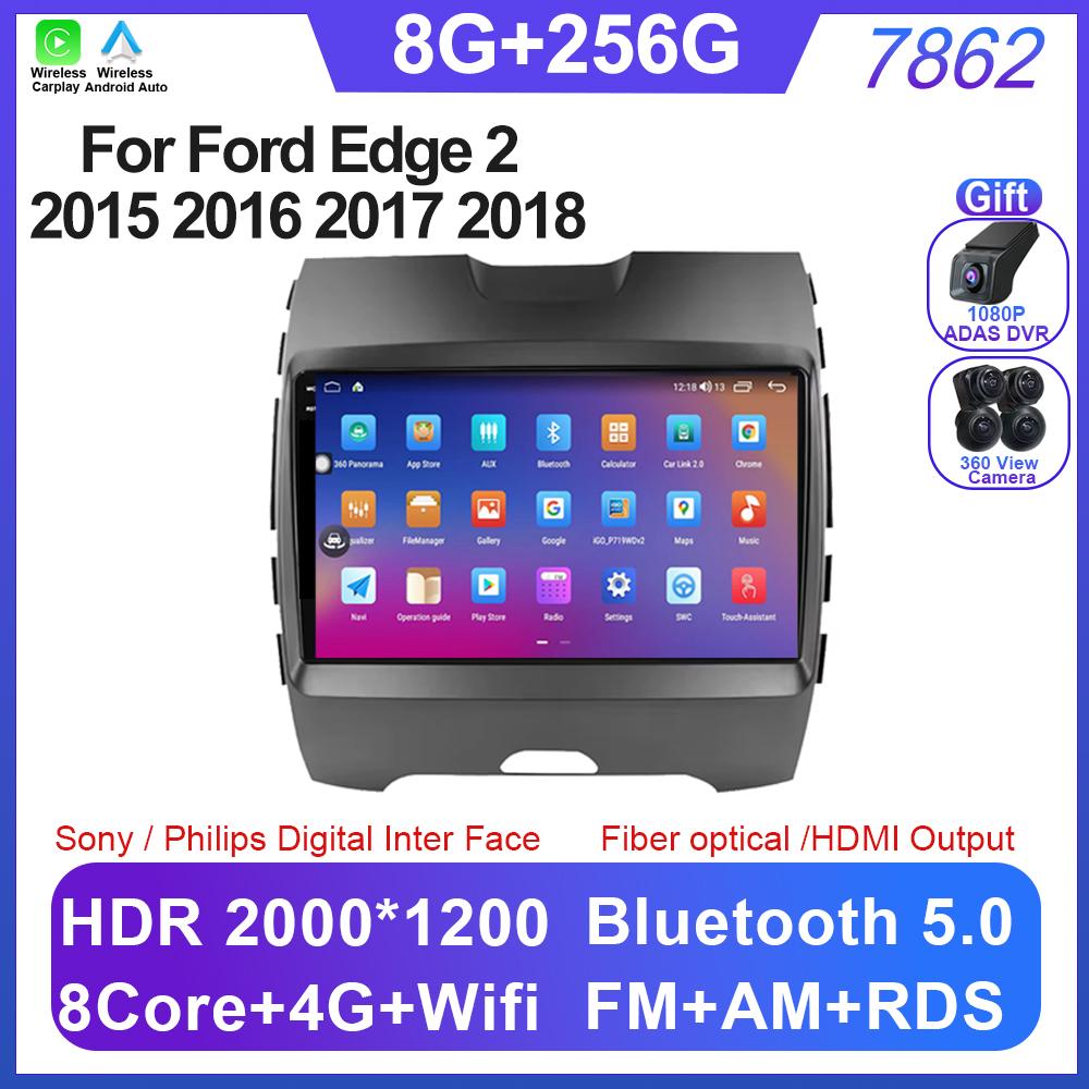 Android 14 For Ford Edge 2 2015 2016 2017 2018 8 Core CPU Bluetooth Gps IPS Electronics Navigation Carplay Auto Radio No 2din