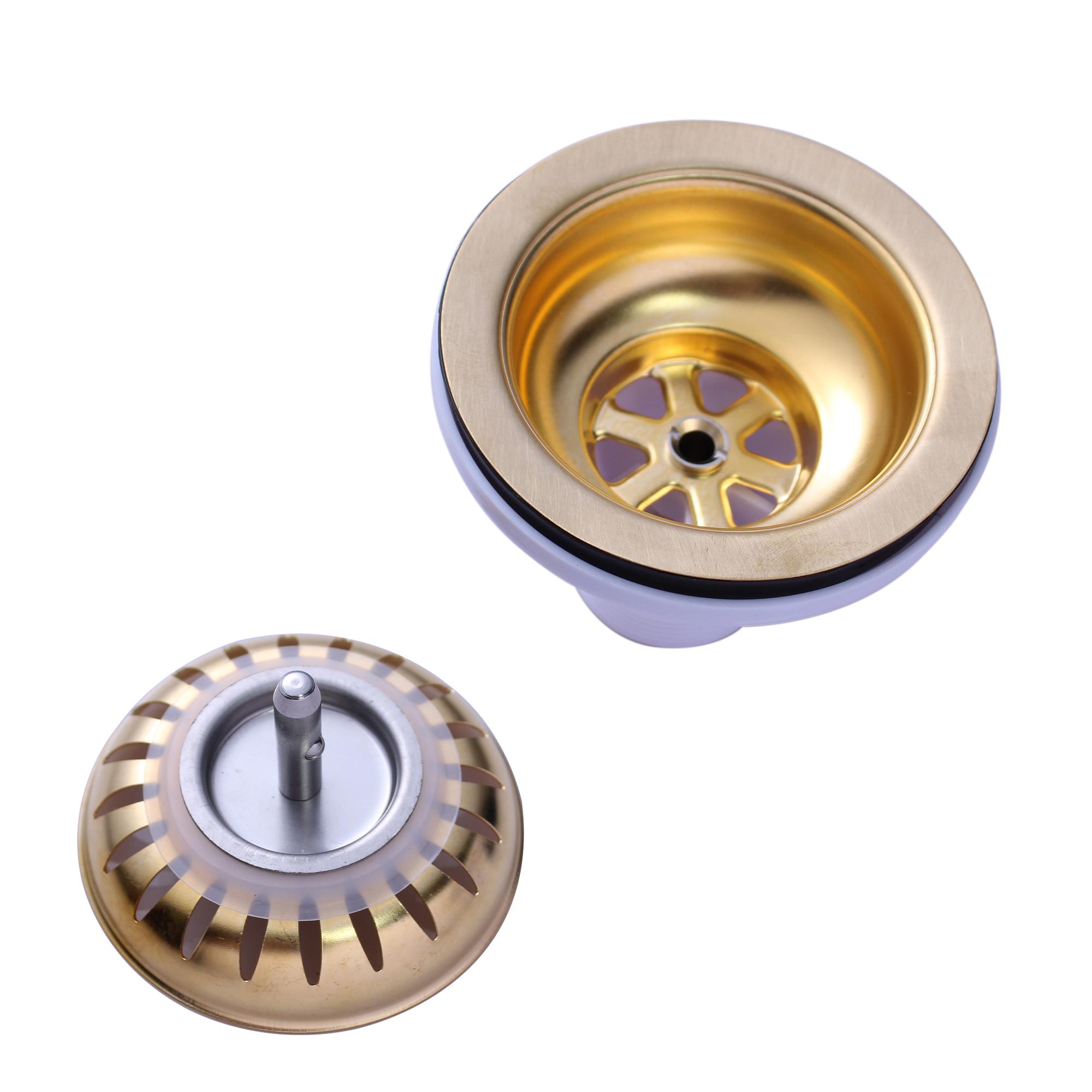 Modern Design Stainless Steel Basin Drain Gold Sink Drain (as the picture,Stainless Steel)