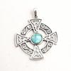 Larimar Gemstone Solid 925 Sterling Silver Maltese Cross Pendant Artistic Jewelry