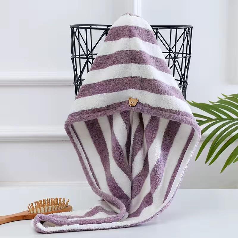 Wide-Brim Quick-Dry Hair Towel Hat: Water-Absorbing, Thickened Head Wrap for Bath & Face Washing.
