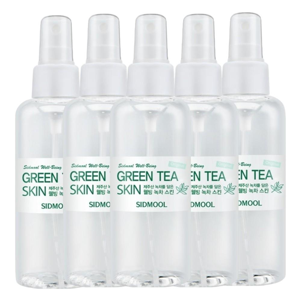 SIDMOOL Original Wellbeing Green Tea Skin - Hydrating & Refreshing Antioxidant Toner for All Skin Types (150ml x 5pcs Bulk Set)