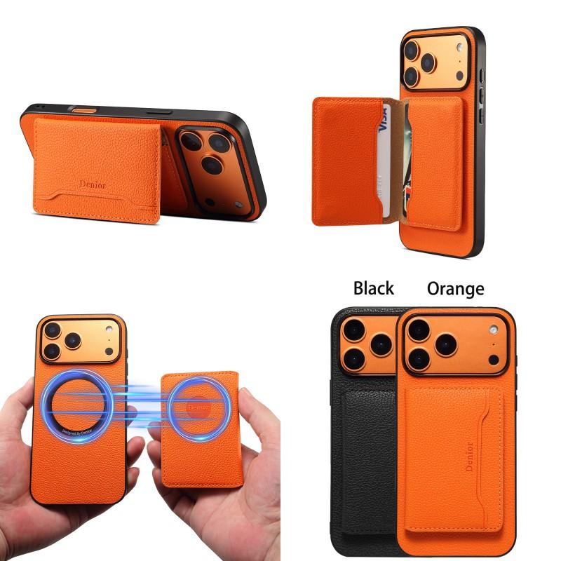 Magnetic Leather Phone Case With Card Slot Stand IPhone 15 14 13 12 11 Pro Max