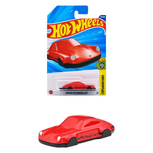 Hot Wheels Basic Car Porsche 911 Carrera Clip Vehicle Toy Mini Car for Ages 3 and Up, Red, JFN45
