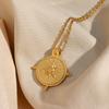 MamacitaSlay 316L Stainless Steel Vintage Sun Pendant Necklace 18K Gold Plated Waterproof Jewelry For Women Trend Necklace