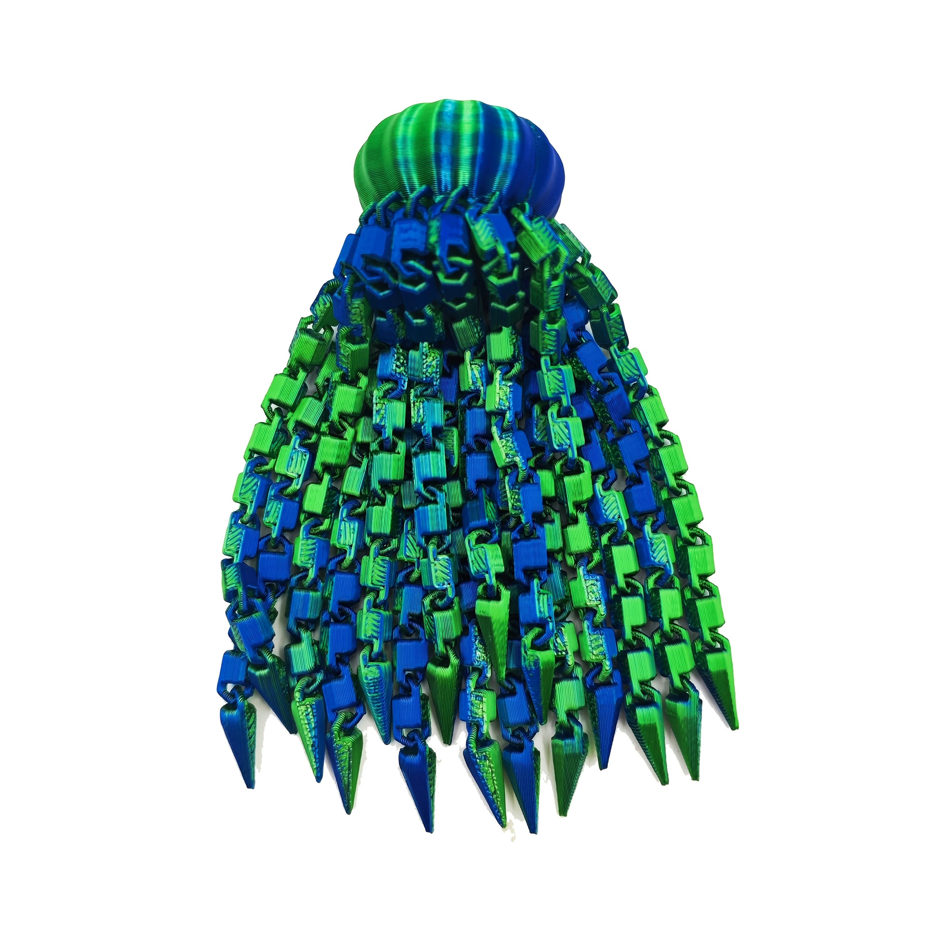 

1Pcs3D printing movable jellyfish toy doll model gradual change colorful integrated molding,