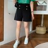 Plaque-sized Women's Summer Casual Suit Shorts High-waisted Wide-leg Fashionable and Versatile Capre Pants