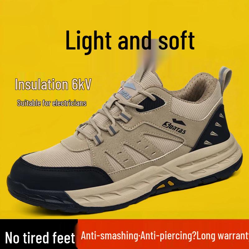 Men's Steel Toe Anti-smash Safety Shoes - Breathable, Anti-puncture, Insulated Work Shoes for Construction
