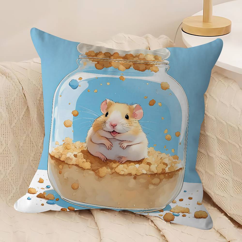 Söt Hamsterkudde Gåva Hemmakontor Dekoration Kudde Sovrum Soffa Bil Kuddfodral Kuddfodral