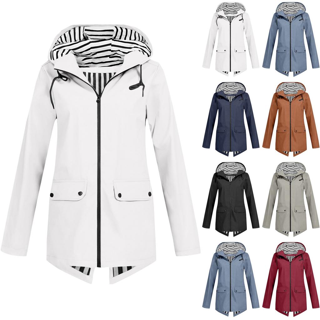 Windbreaker Zipper Hooded Lightweight Outdoor Windproof Jacket Thin Outdoor Coat For Women