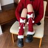 Japanese Bow Knitted Leg Socks Ballet Christmas Knee Socks Sweet JK Lolita Leg Socks  Girls