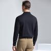 Men's 100% Cotton Long-Sleeve Business Casual Polo Shirt