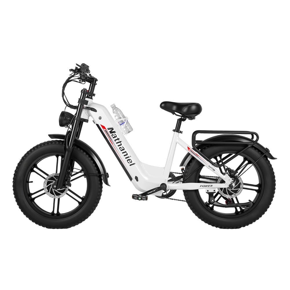 Nathaniel SYR08 Offroad E-Bike 48V20Ah Akku 20 Zoll Fat Tires 2*1000W Doppelmotor All-Terrain Elektrofahrrad für Erwachsene weiß
