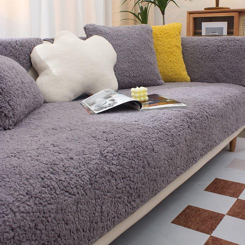 Pernă de canapea din catifea de lână, căldură îngroșată, husă de canapea anti-alunecare, Four Seasons, universală, pentru sufragerie, prosop all-inclusive