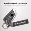 Car Stickers For Alfa Romeo Suede Leather Car Keychain Key Ring Car Emblem Accessories For Alfa Romeo 156 159 147 4C 8C 166 Giul