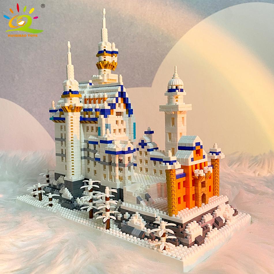3000pcs Swan Stone Castle Architecture Model Micro Construction Blocks City Street View Mini Diamond Bricks Children Playthings
