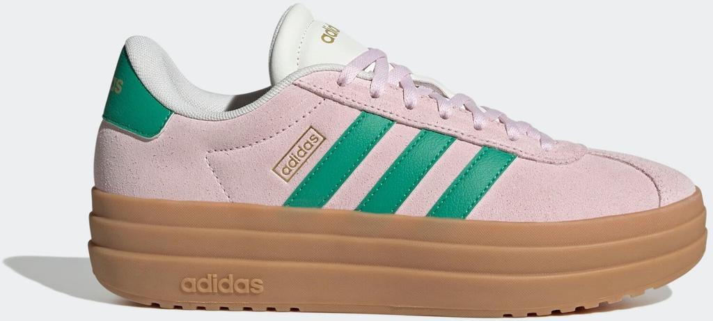 Кроссовки Adidas VL Court Bold Women прозрачный розовый/корт зеленый/коричневый белый