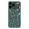 For iPhone 17 Pro Case Small Flower Leaves Pattern Printing Straight Edge TPU Phone Back Cover
