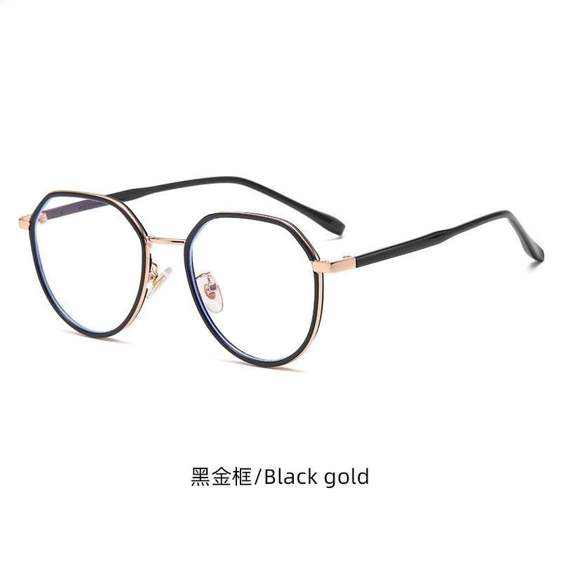 TR90 Retro Polygonal Anti Blue Light Photochromic Glasses Ultra Light Color Frame Computer Glasses for Women