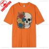 Skull Rose Vintage TShirt Floral Skeleton Cotton Short Sleeve Summer Casual Tee Gothic Boho Style Women Graphic Top Gift