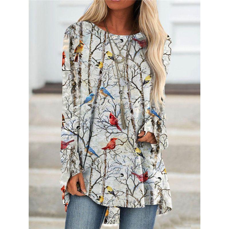 

Christmas Print Long-Sleeved T-shirt Christmas Pattern Print Long Sleeve T-shirt 10 4XL