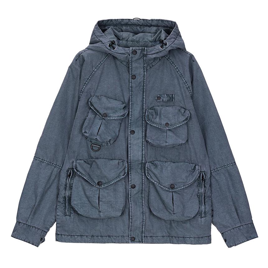 Nau Dyed Out-Pocket Hooded Jacket Grayish Blue