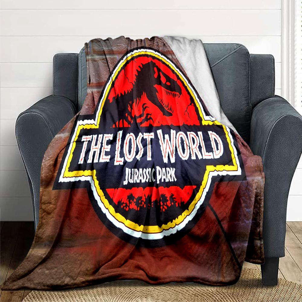 Jurassic Park Neon Sign Blanket Soft Throw Blanket For Home Bedroom Bed Sofa Travel Office Solid Christmas Blanket