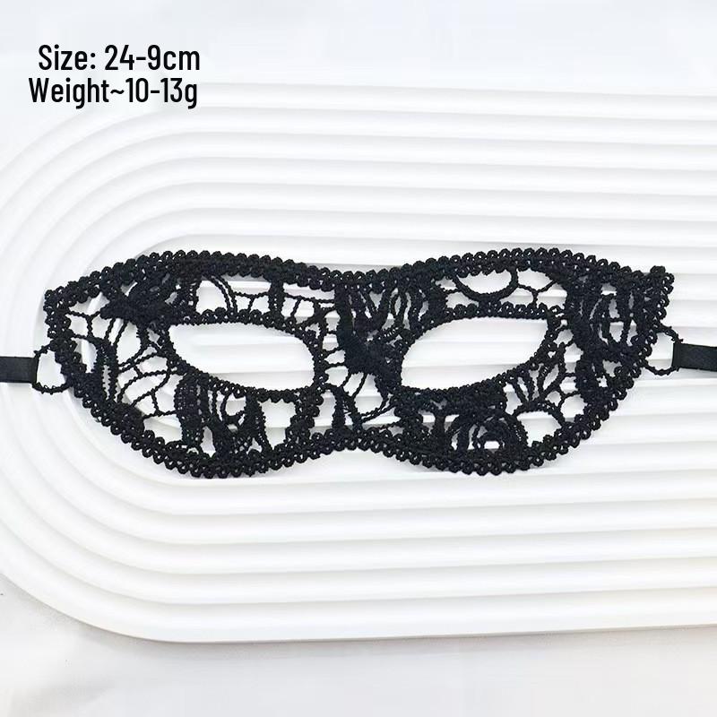 Adult Masquerade Irregular Black Lace Half Face Mask with Musical Note Design