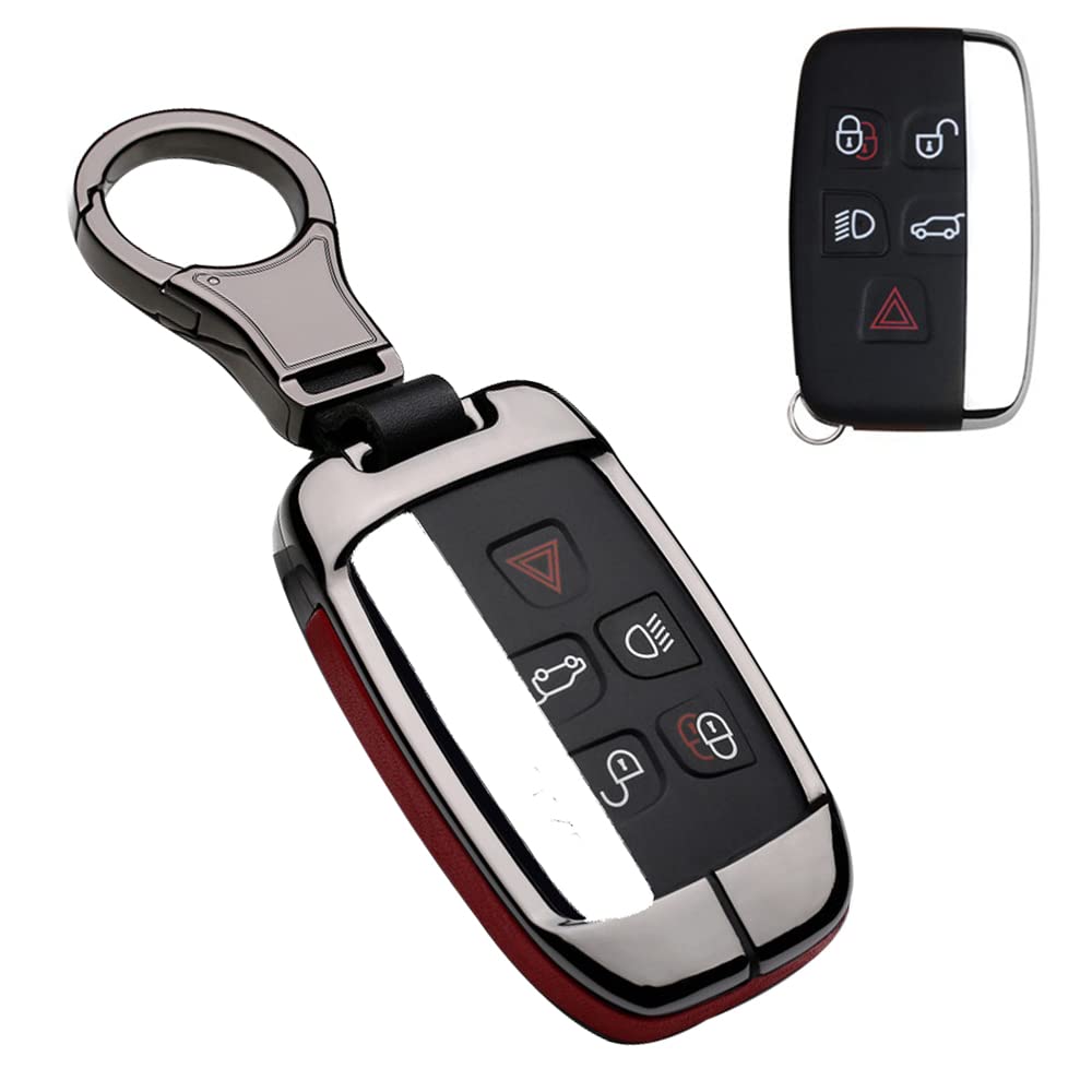 

LETINGFAR Key Case for Land Rover, Smart Key Case, Key Cover, Zinc Alloy, Leather, ROVER-MM-5J-PM-HJ-42 красный