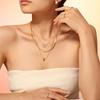 Trendy Double-Layer Waterdrop Pendant Necklace with Letter & Heart Diamond Inlay for Women