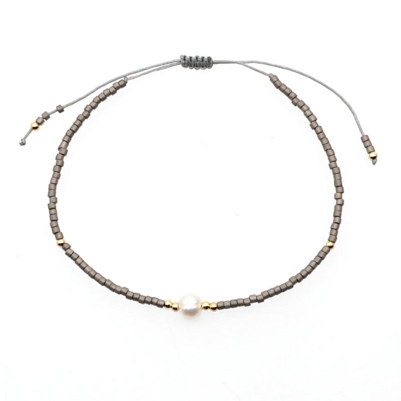 Bohemian Bracelet, Natural Stone Ladies Bracelet, Rice Bead Beaded Bracelet, Hand-woven.