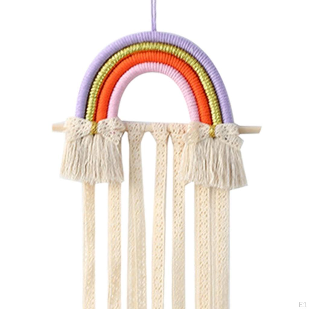 Boho Hair Bow Organizer for Girls - Stylish Wall Decor Headband Storage and Clip Display