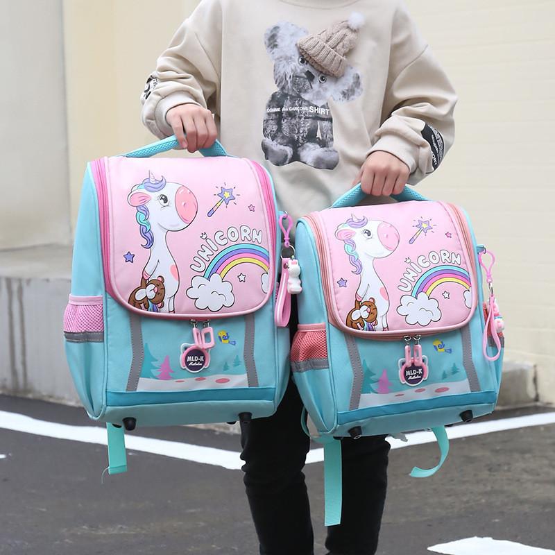 Large Capacity Waterproof Unicorn Cartoon Canvas Backpack For Kids With Breathable Design