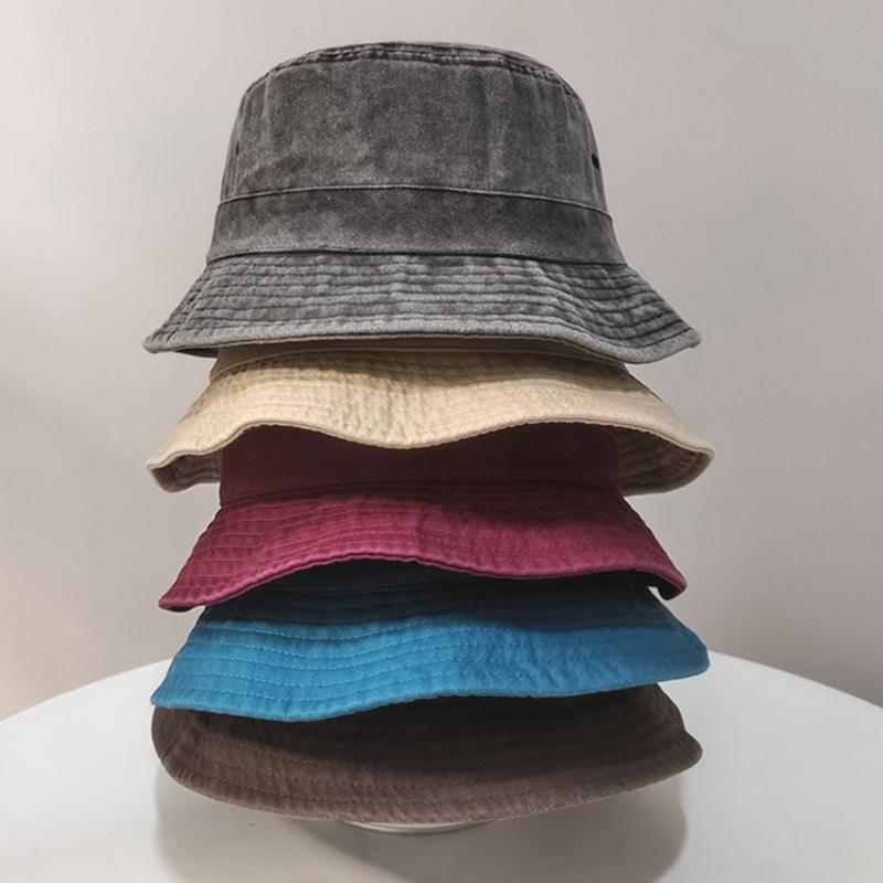 Sombreros de Pescador de Mezclilla Lavada Cabeza Grande Coreanos para Hombre Sombrero de Sol Talla Grande 64 cm Oversize Bob Panama Unisex Talla Grande Gorra de Pescador personalizado