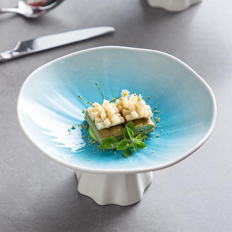 Light Luxury Ceramic High-Footed Fruit Plate