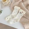Cute Cartoon Embroidered Socks with Unique Flanges, Trendy Female Dachshund, Pure Cotton Butterfly Mid-calf Pile Socks
