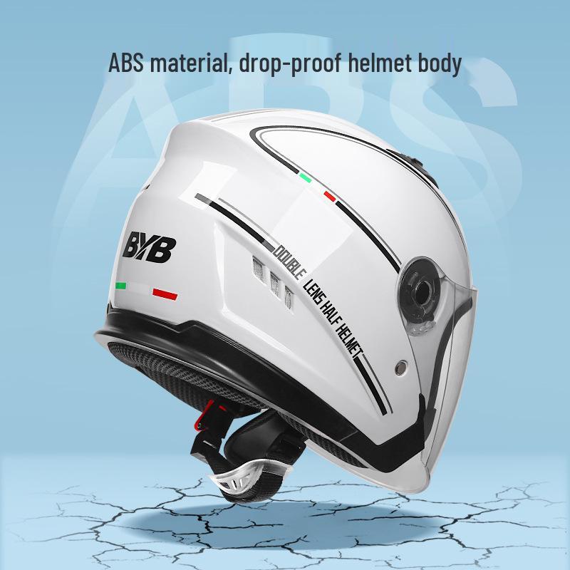 Dual Visor Ventilated Half Helmet for Men & Women – Electric Vehicle & Motorcycle Use