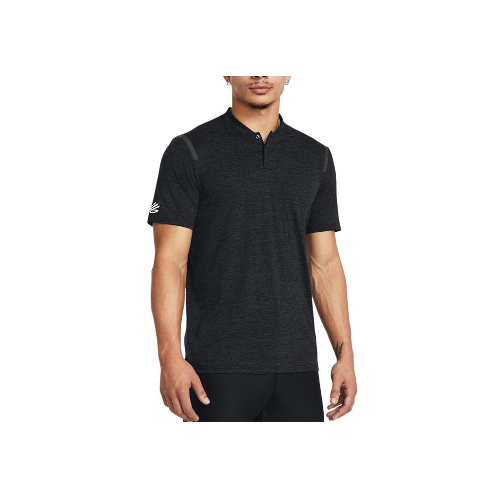 Under Armour Curry Splash Slim Fit Logo Short Sleeve Polo Shirt Men Tops Black 1383982-001