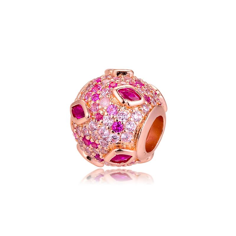 Fits Europe Bracelet Authentic 925 Sterling Silver Kiss Pave Charms Crystal Beads for Jewelry Making