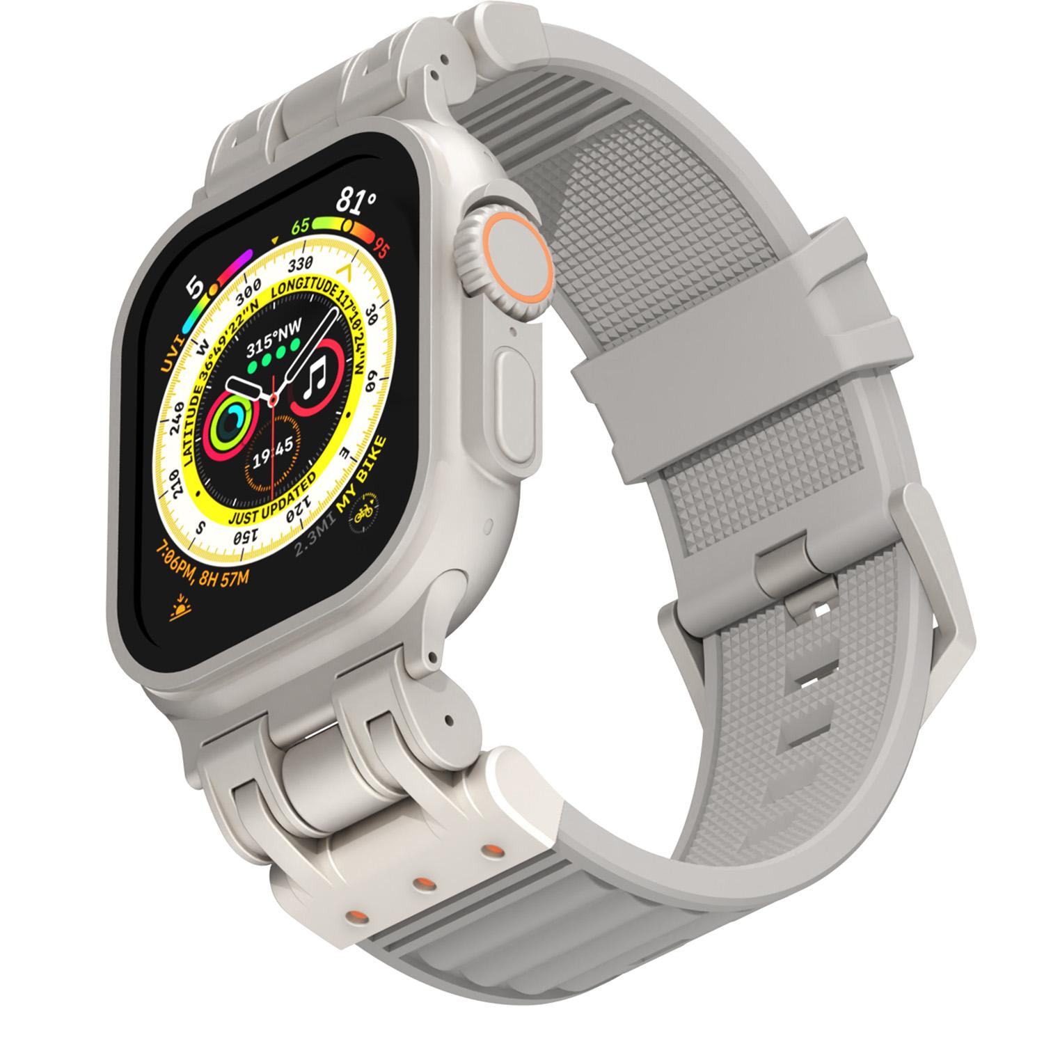 

For Apple Watch 10 46mm/Ultra 2/Ultra 49mm/9 8 7 45mm/SE (2023) SE (2022) SE 6 5 4 44mm/3 2 1 42mm Silicone Strap Striped Watch Band Army Green