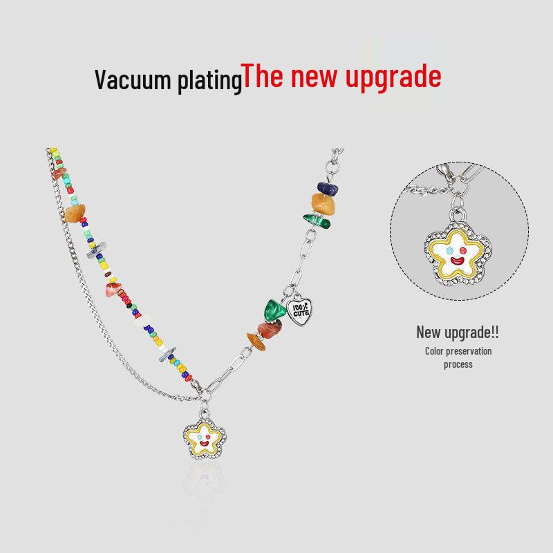 Dopamine Beaded Necklace: Luxurious, Trendy, Sweet Cool Clavicle Chain for Women’s Summer Dresses